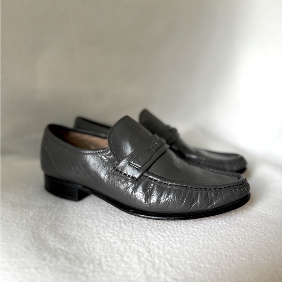 Freeman Size 7 1/2 Gray Leather Mens Dress Shoes - Picture 1 of 16